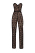 Heart Neck Striped Wide Leg Overall With Lace Detail